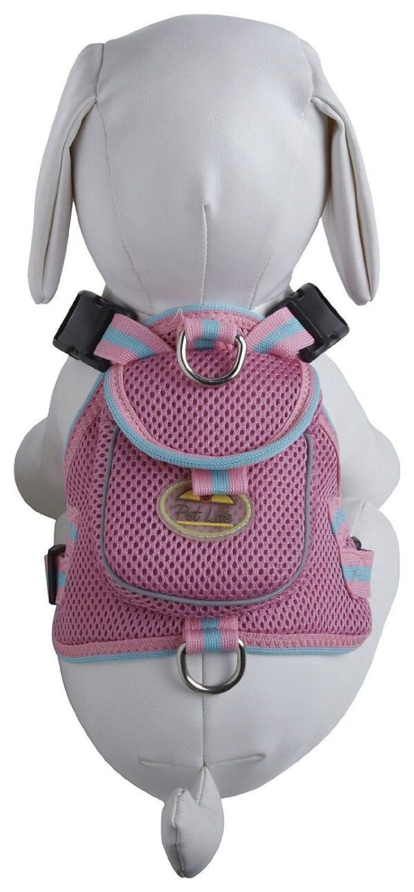 Mesh Pet Harness with Pouch for Small to Large Dachshunds - Pink - Image 5