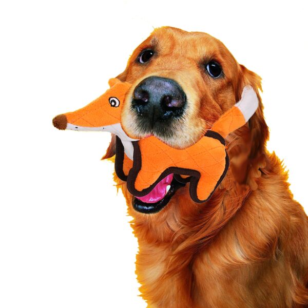 Pet Life Foxy-Tail Quilted Plush Squeak Chew Tug Toy for Dachshunds - Image 2