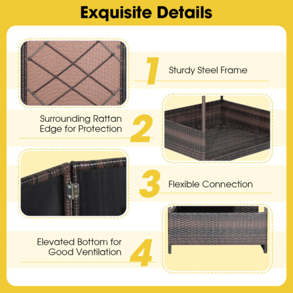 Outdoor Wicker Dog House with Weatherproof Roof - Image 19