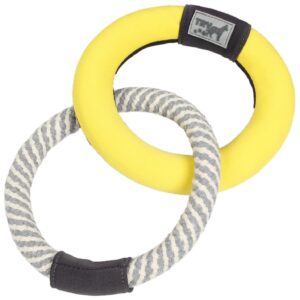 Pet Life 'Ring Toss' Dual-Connecting Jute Rope and Floating Ring Dog Toy