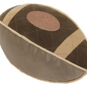 Pet Life 'Pugskin' Durable Oxford Nylon and Mesh Plush Squeaky Football Dog Toy