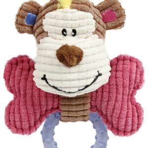 Pet Life 'Paci-Plush' Plush Squeaking and Rubber Teething Newborn Puppy Dog Toy