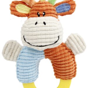 Pet Life 'Ring-O-Round' Plush Squeaking and Rubber Teething Newborn Puppy Dog Toy