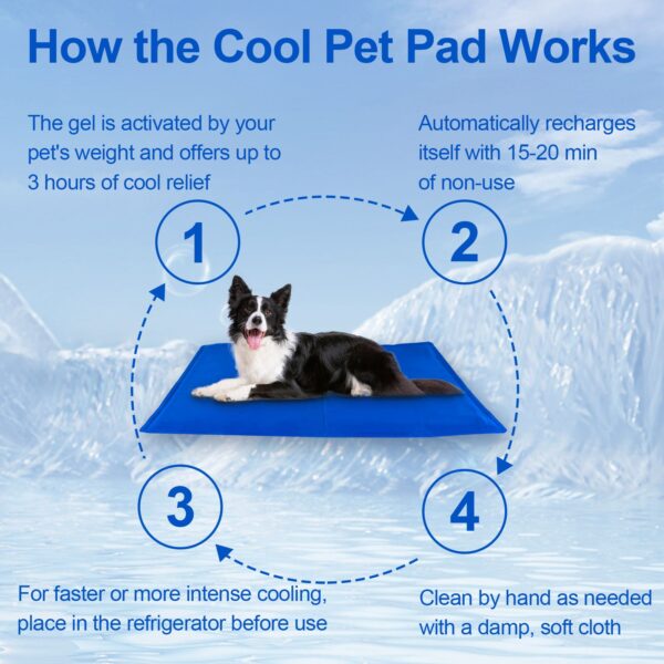 Dog Cooling Mat, Pet Cooling Mat for Dogs and Cats, Pressure Activated Dog Cooling Pad, No Water or Refrigeration Needed, Non-Toxic Gel - Image 6