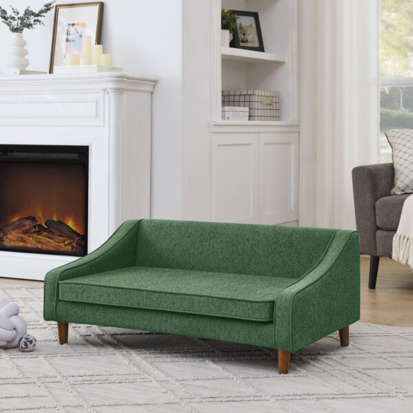 Durable Elevated Dog Sofa Bed,Pet sofa with modern irregular armrest design,Comfortable soft dog sofa-Green - Image 4
