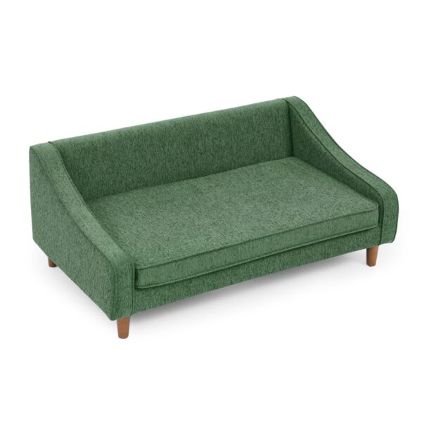Durable Elevated Dog Sofa Bed,Pet sofa with modern irregular armrest design,Comfortable soft dog sofa-Green - Image 7