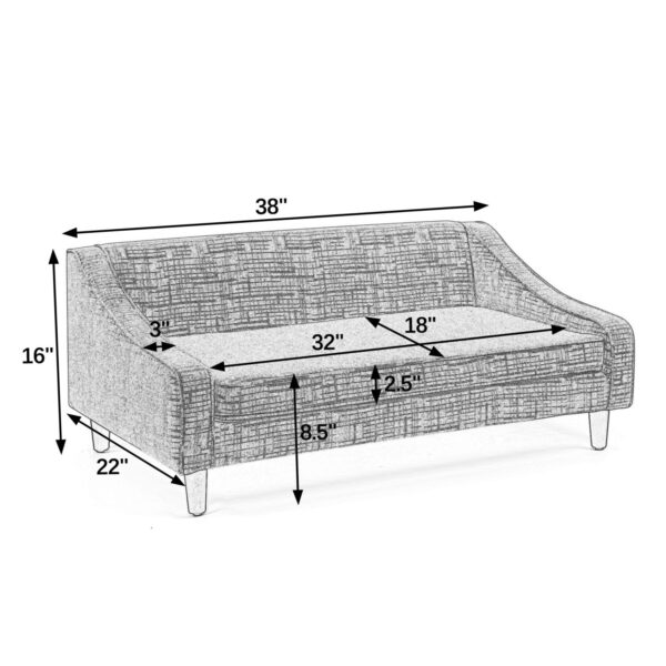 Durable Elevated Dog Sofa Bed,Pet sofa with modern irregular armrest design,Comfortable soft dog sofa-Green - Image 10