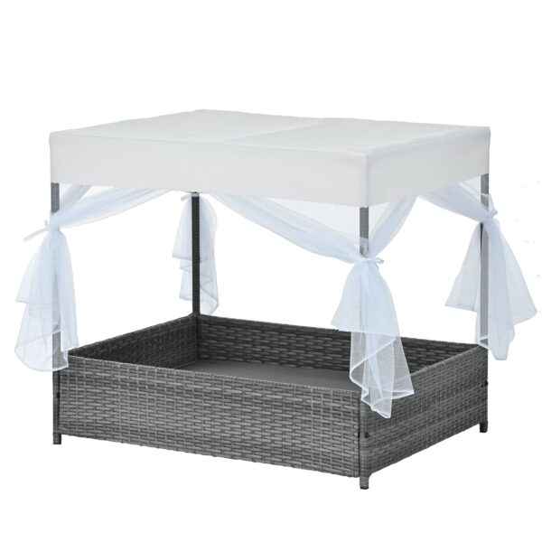 Dog Bed, Pet Bed, Pet Enclosures, Pet Outdoor Furniture, Pet Patio Furniture, Seasonal PE Wicker Pet Furniture, Dog Bed With Curtain - Image 12