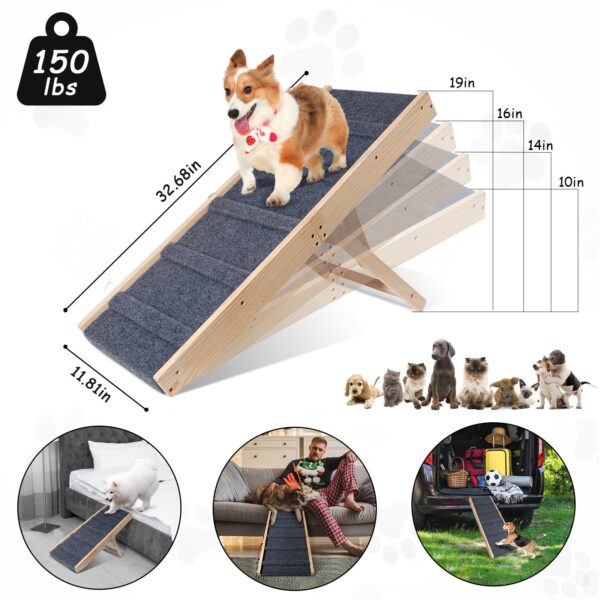 32.6" Long and 11.8" Wide Wooden Folding Portable Pet Ramp