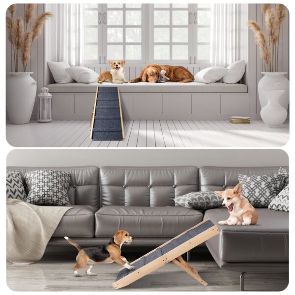 Dog Ramp, 32.6" Long and 11.8" Wide Wooden Folding Portable Pet Ramp - Image 11