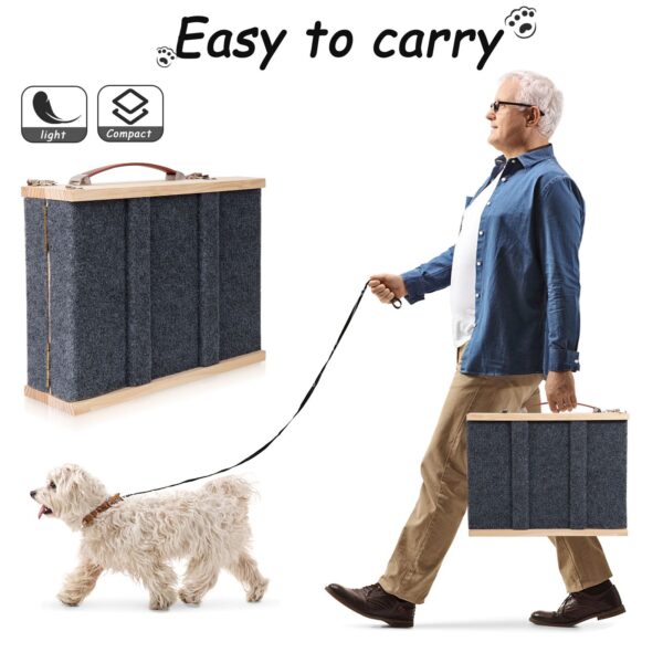 Dog Ramp, 32.6" Long and 11.8" Wide Wooden Folding Portable Pet Ramp - Image 3