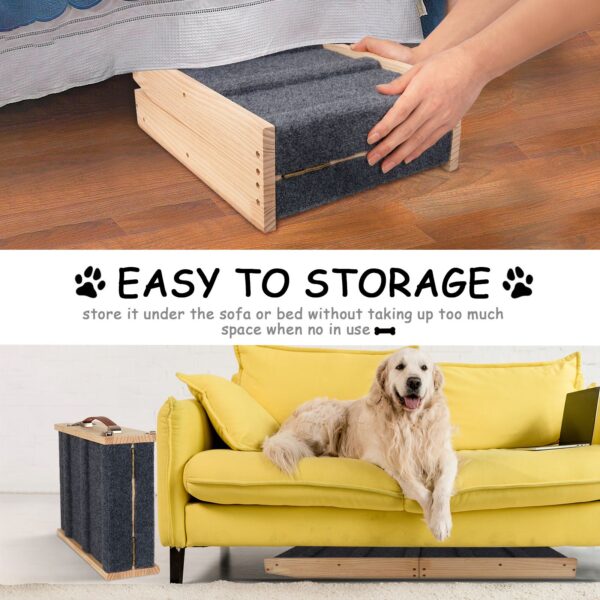 Dog Ramp, 32.6" Long and 11.8" Wide Wooden Folding Portable Pet Ramp - Image 4