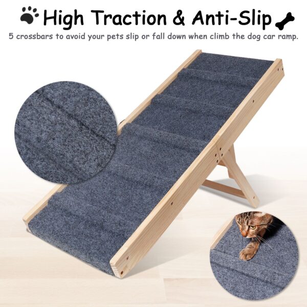 Dog Ramp, 32.6" Long and 11.8" Wide Wooden Folding Portable Pet Ramp - Image 5