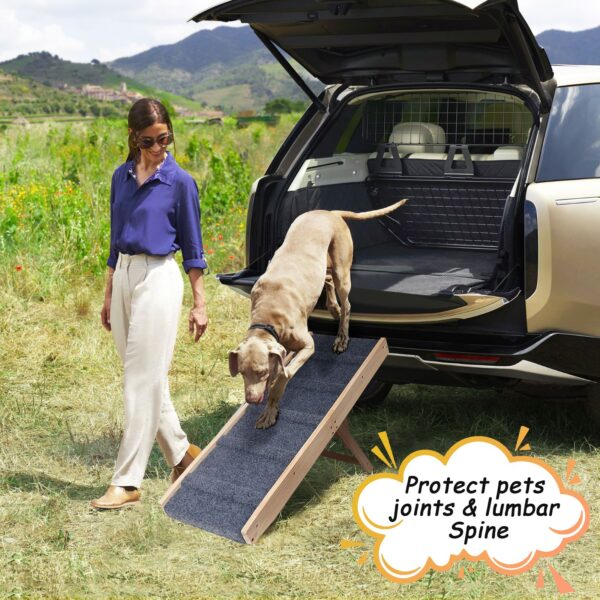 Dog Ramp, 32.6" Long and 11.8" Wide Wooden Folding Portable Pet Ramp - Image 8