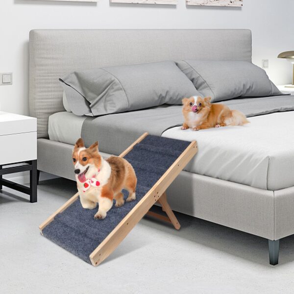 Dog Ramp, 32.6" Long and 11.8" Wide Wooden Folding Portable Pet Ramp - Image 9