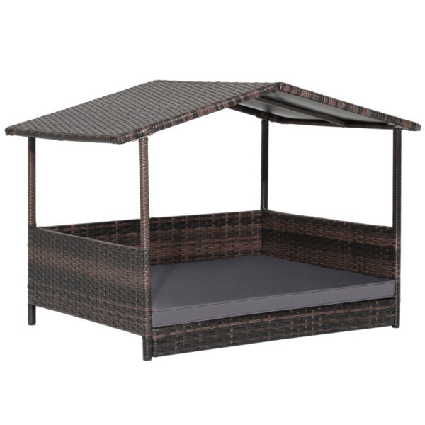 Outdoor Wicker Dog House with Weatherproof Roof - Image 20