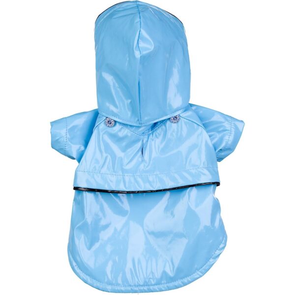 Baby Blue Pvc Waterproof Adjustable Pet Raincoat - Image 7