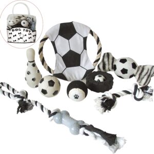 8 Piece Soccer Themed Pet Toy Set