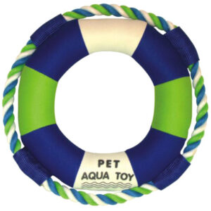 Pet Life 'Life Raver' Rounded Squeaking and Jute Rope Floating Dog Toy