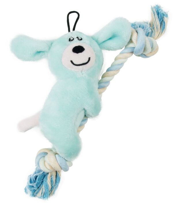 Pet Life 'Broom-Lick' Plush and Jute Rope Squeaking Newborn Cat and Dog Toy - Image 6
