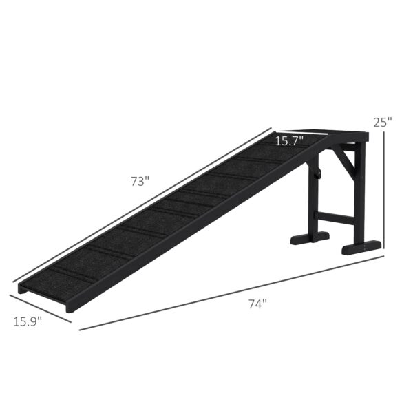 PawHut 74" Long Dog Ramp with Non-Slip Carpet for Dachshunds - Image 6