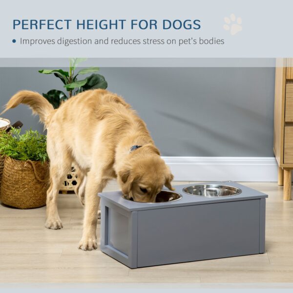 Raised Dog Bowl Stand with Storage