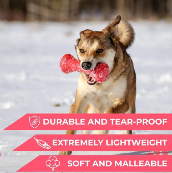 Dog Fetch Toy Outdoor Barbell Dog Toy for Small Medium and Large Breed Dogs Floating Dog Toy Outside Dog Yard Toys Pink - Image 3