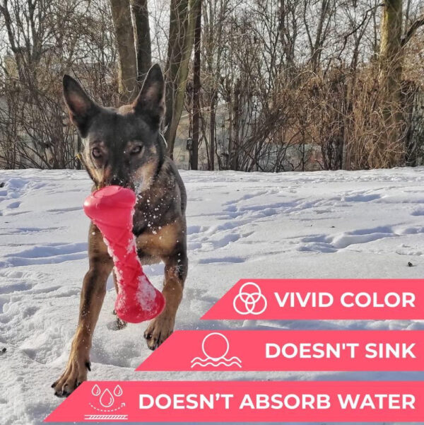 Dog Fetch Toy Outdoor Barbell Dog Toy for Small Medium and Large Breed Dogs Floating Dog Toy Outside Dog Yard Toys Pink - Image 4