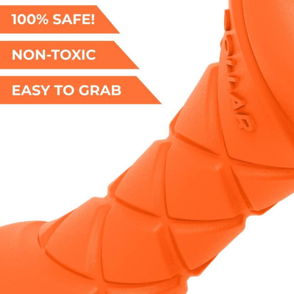 Dog Fetch Toy Outdoor Barbell Dog Toy for Small Medium and Large Breed Dogs Floating Dog Toy Orange - Image 3