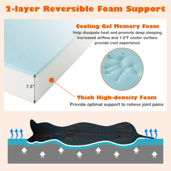 Orthopedic Dog Bed Memory Foam Pet Bed with Headrest for Large Dogs - Image 8