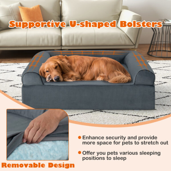 Orthopedic Dog Bed Memory Foam Pet Bed with Headrest for Large Dogs - Image 10