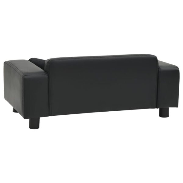 Dog Sofa Black 31.9"x16.9"x12.2" Plush and Faux Leather - Image 4