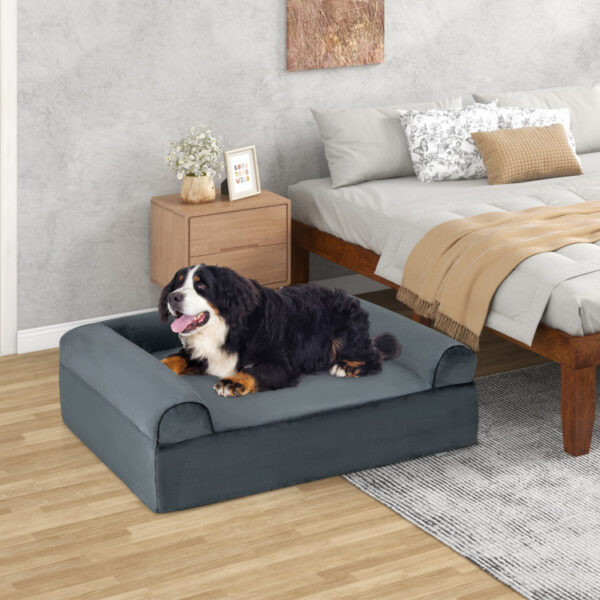 Orthopedic Dog Bed Memory Foam Pet Bed with Headrest for Large Dogs - Image 2