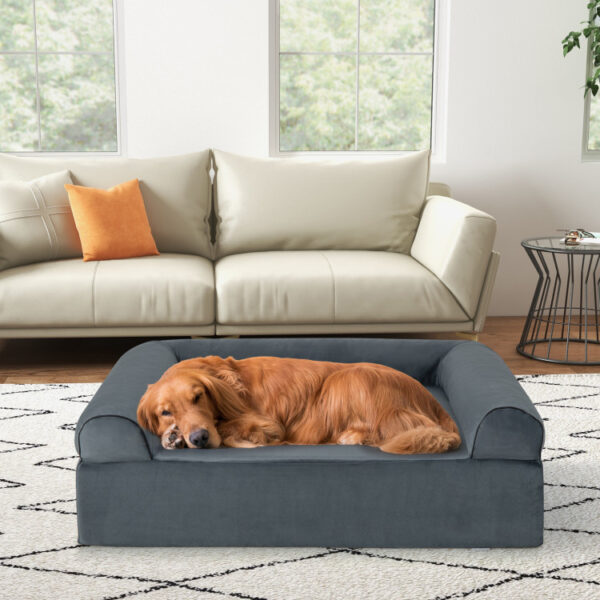Orthopedic Dog Bed Memory Foam Pet Bed with Headrest for Large Dogs - Image 3