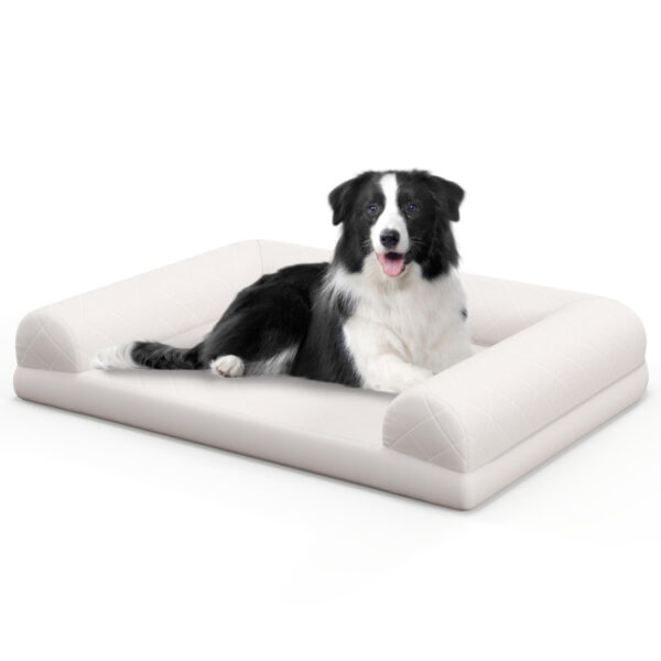 Egg-Foam Dog Crate Bed with 3-Side Bolster and Removable Washable Bed Cover - Image 21