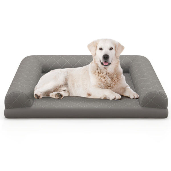 Egg-Foam Dog Crate Bed with 3-Side Bolster and Removable Washable Bed Cover - Image 20