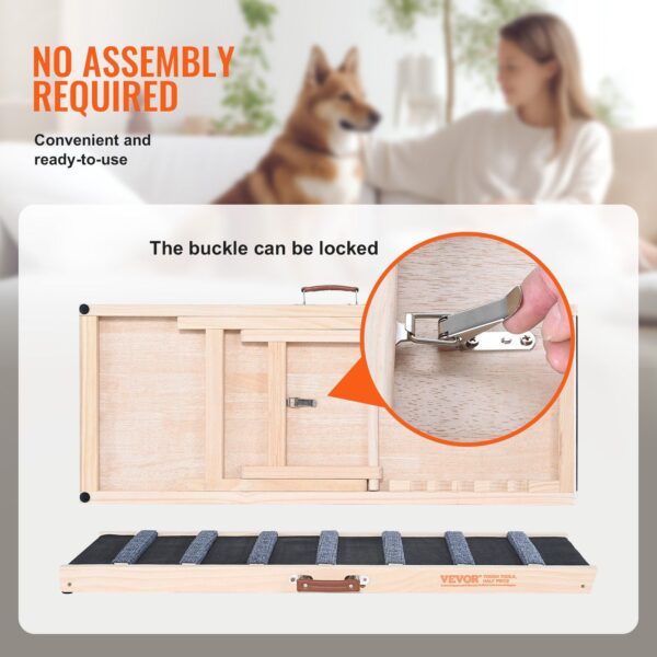 Wooden Pet Ramp with 39.3" Long Ramp