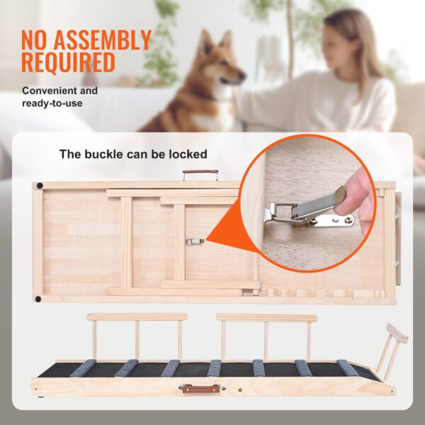 Wooden Pet Ramp with 47.2" Long Ramp