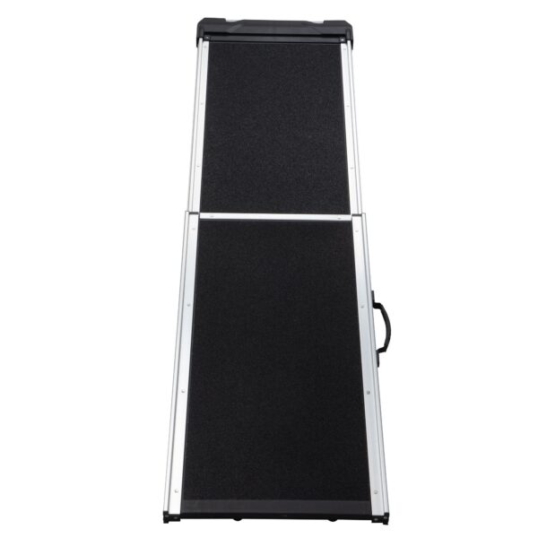 Foldable Aluminum Dog Car Step Ramp, Dog Ramp Climbing Ladder with PVC Handle, Non-slip Foot Mats for Most Sized Dogs, Pet Ramp Ladder, Black - Image 6