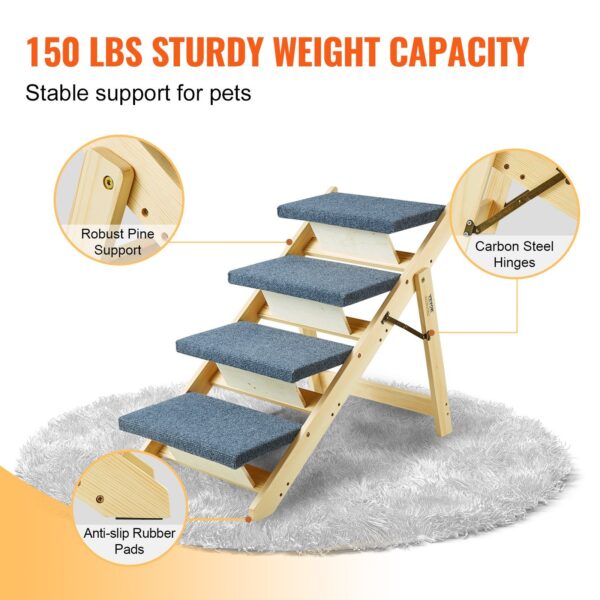 Dog Stairs & Ramp with 4 Steps for Small Medium Large Pet