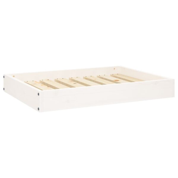 Dog Bed White 28.1"x21.3"x3.5" Solid Wood Pine - Image 2