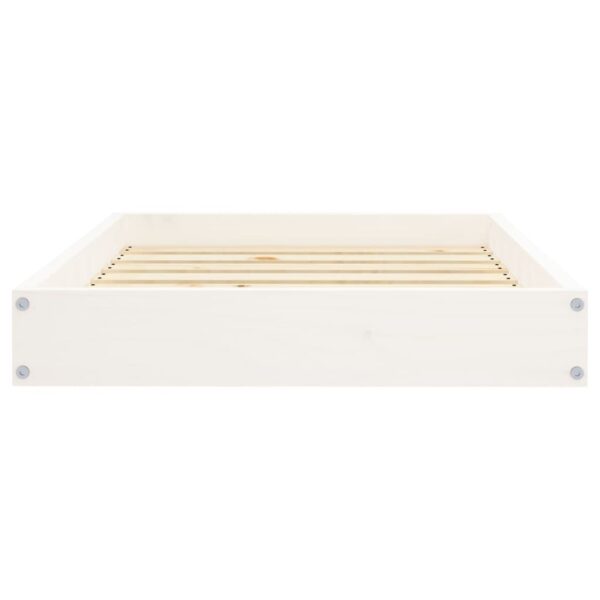 Dog Bed White 28.1"x21.3"x3.5" Solid Wood Pine - Image 4