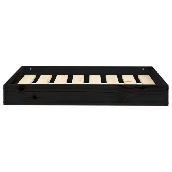 Dog Bed Black 28.1"x21.3"x3.5" Solid Wood Pine - Image 3