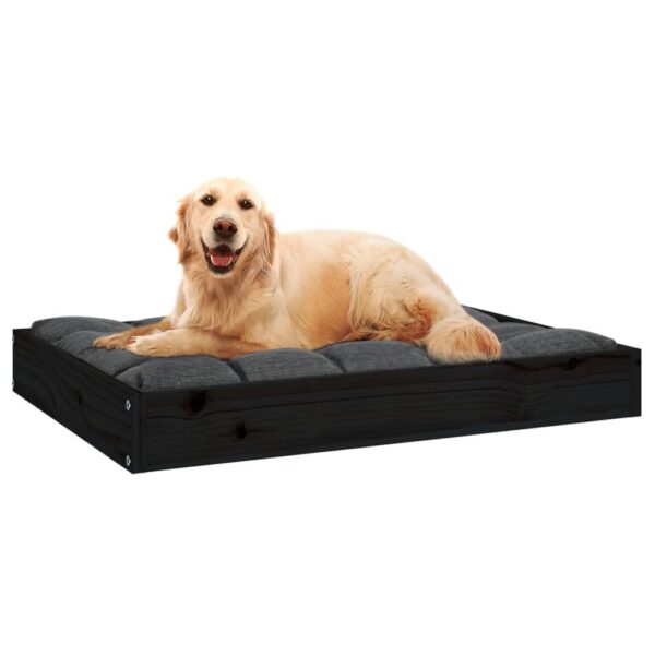 Dog Bed Black 28.1"x21.3"x3.5" Solid Wood Pine - Image 6