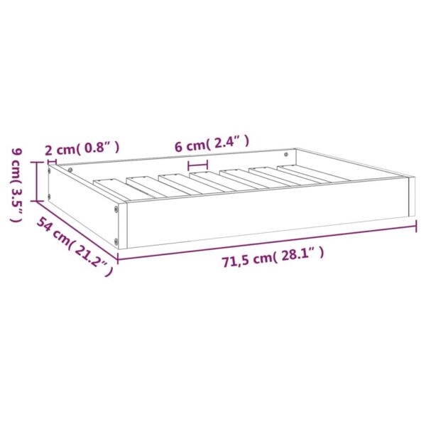 Dog Bed Black 28.1"x21.3"x3.5" Solid Wood Pine - Image 8