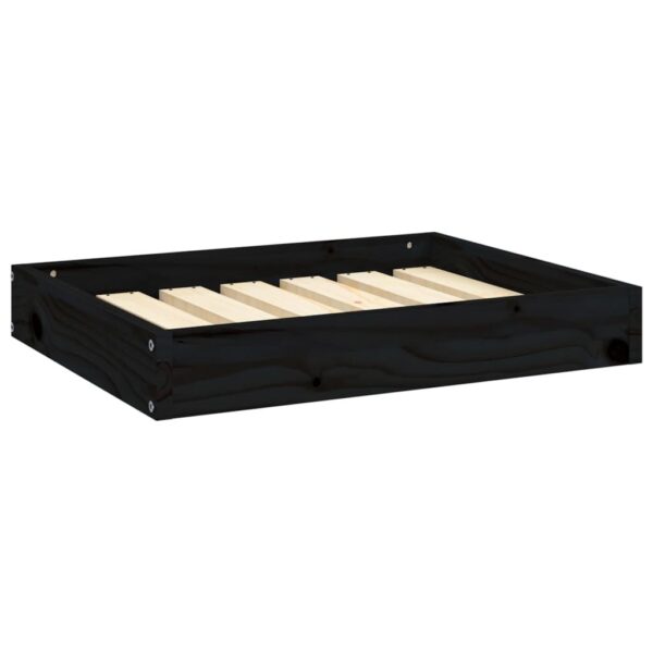 Dog Bed Black 24.2"x19.3"x3.5" Solid Wood Pine - Image 2