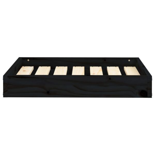 Dog Bed Black 24.2"x19.3"x3.5" Solid Wood Pine - Image 3