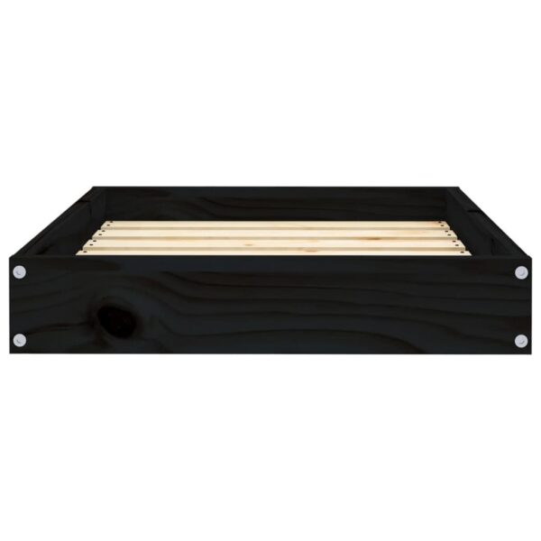Dog Bed Black 24.2"x19.3"x3.5" Solid Wood Pine - Image 4