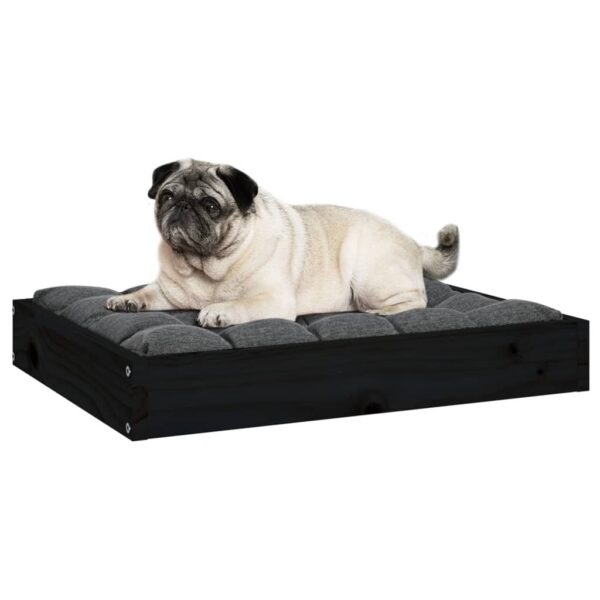 Dog Bed Black 24.2"x19.3"x3.5" Solid Wood Pine - Image 6