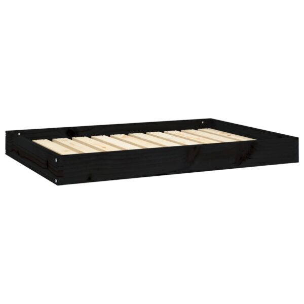 Dog Bed Black 36"x25.2"x3.5" Solid Wood Pine - Image 2